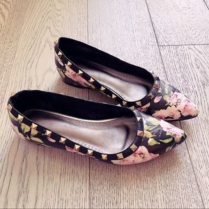 Floral studded flats